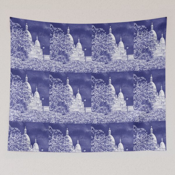 Item preview, Purple Blue Very Peri Gorgeous Sacre Coeur Cathedral Montmartre Paris France designed and sold by Irina Sztukowski.