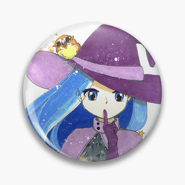 Item preview, Anime witch girl casting magic with kawaii owl pet designed and sold by Sophiberry X.