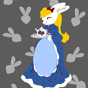 Artwork thumbnail, Tea Time Rabbit by Didi le lapin