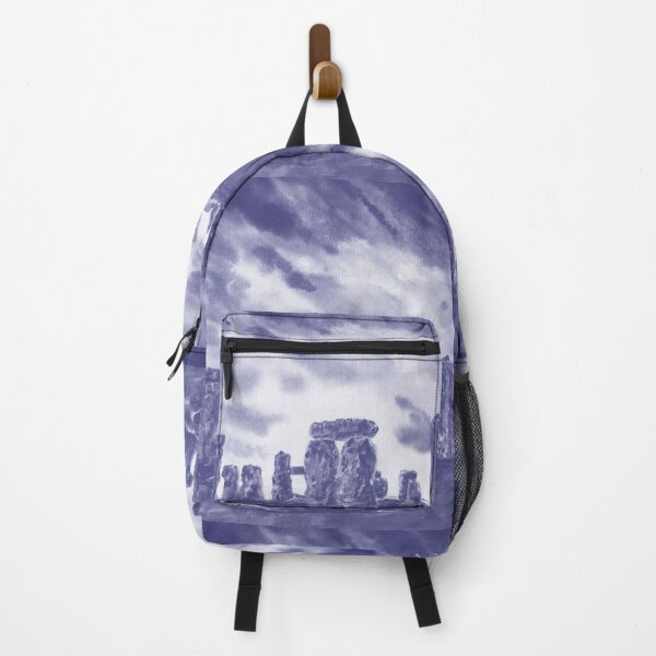 Item preview, Purple Blue Very Peri England Stonehenge Monument At Sunset Watercolor Landscape  designed and sold by Irina Sztukowski.