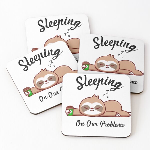 Item preview,  Sleeping On Our Problems Funny And Cute Sloth Animal With Coffee designed and sold by Kitten2220.