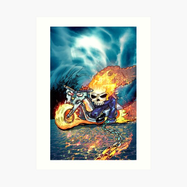 Lamina Artistica Ghost Rider En Un Hoverboard De Mattcurtis Redbubble