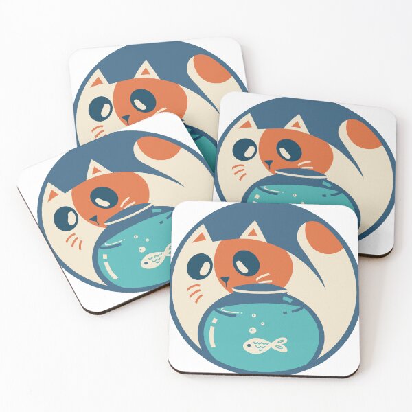 Item preview, cat and fishbowl designed and sold by ELIWHY.