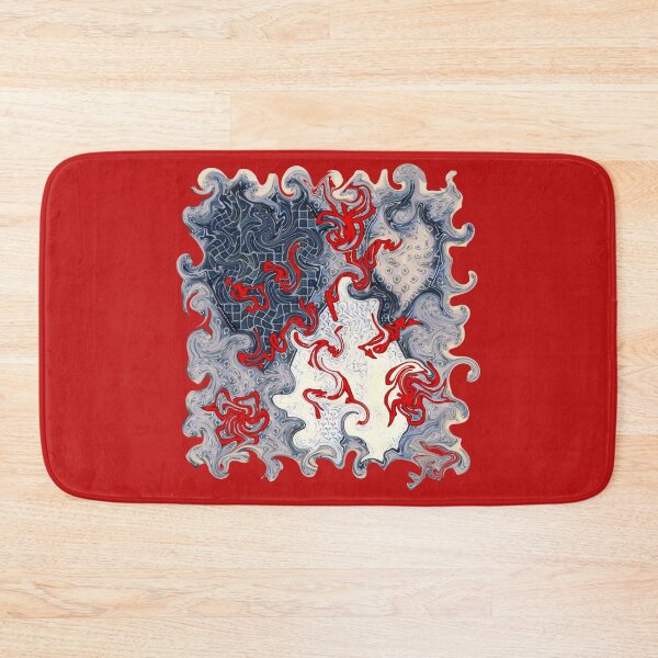 Item preview, White red blue - dynamic fantasy pattern partly with lettering designed and sold by kikidu21.