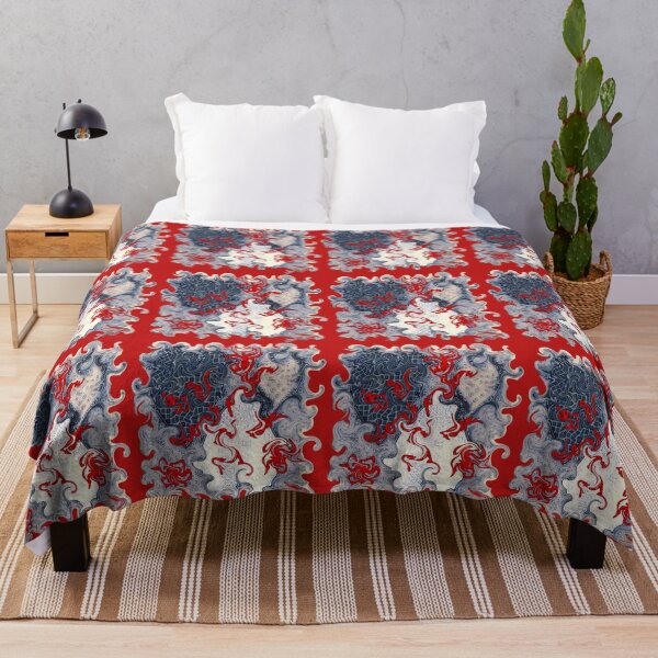 Item preview, White red blue - dynamic fantasy pattern partly with lettering designed and sold by kikidu21.