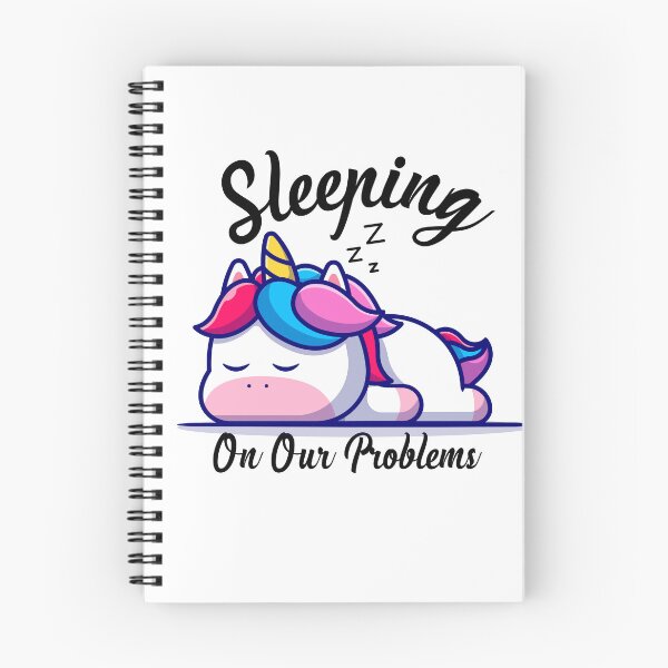 Item preview, Sleeping On Our Problems Funny And Cute Unicorn Illustration designed and sold by Kitten2220.