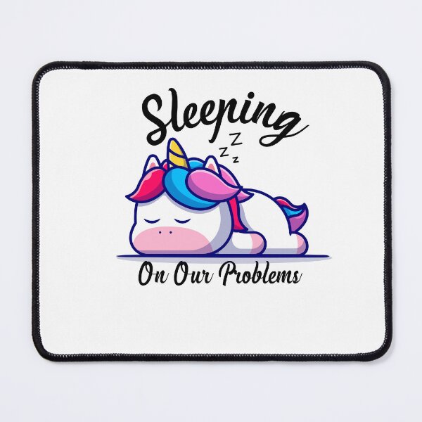 Item preview, Sleeping On Our Problems Funny And Cute Unicorn Illustration designed and sold by Kitten2220.