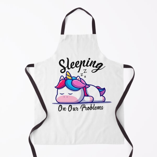 Item preview, Sleeping On Our Problems Funny And Cute Unicorn Illustration designed and sold by Kitten2220.