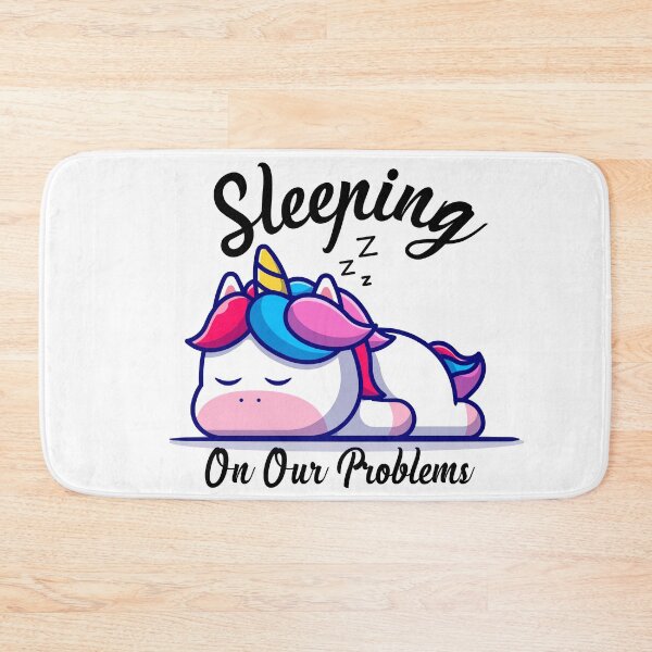 Item preview,  Sleeping On Our Problems Funny And Cute Unicorn Illustration designed and sold by Kitten2220.