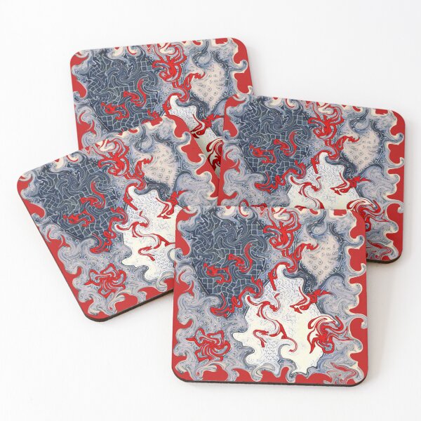 Item preview, White red blue - dynamic fantasy pattern partly with lettering designed and sold by kikidu21.