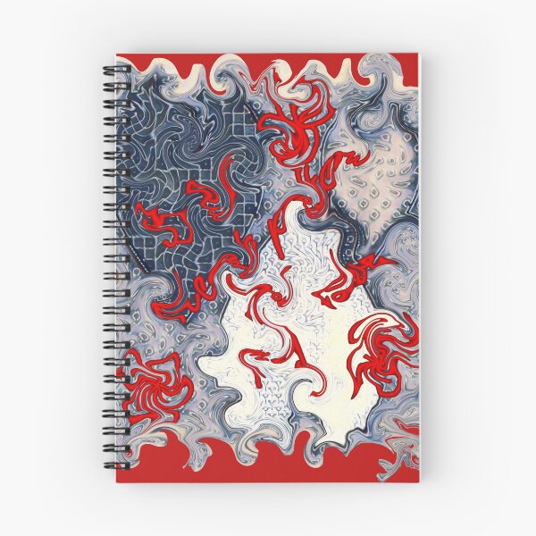 Item preview, White red blue - dynamic fantasy pattern partly with lettering designed and sold by kikidu21.