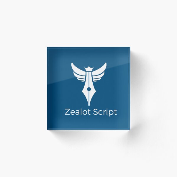 Zealot Script Logo with Title Acrylic Block