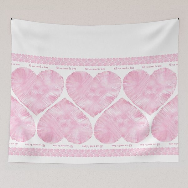 Item preview, Heartbeat Pink Watercolor Hearts Border designed and sold by nancyjcreates.
