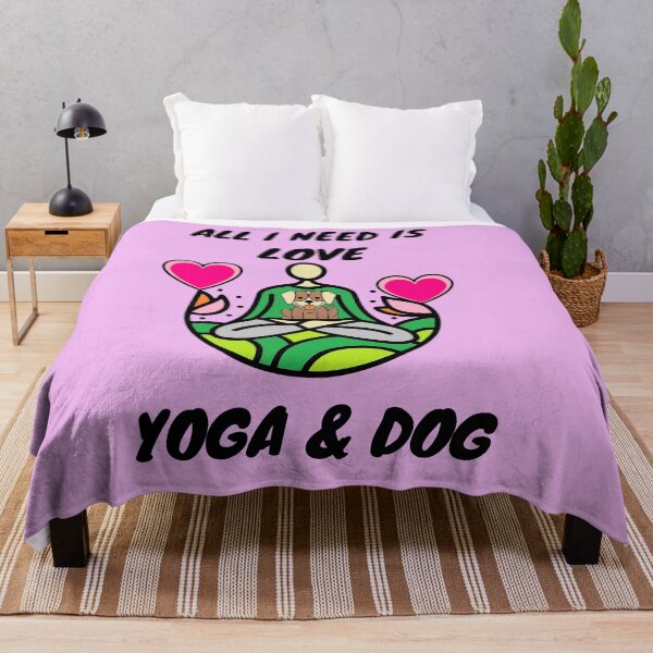 Item preview, All I Need is Love Yoga and Dog Dog and yoga lover Gift designed and sold by BronikowskiART.