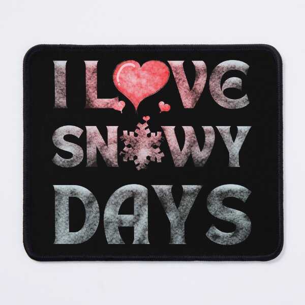 Item preview, I love snowy days red heart light black background designed and sold by Chaos-Touch.