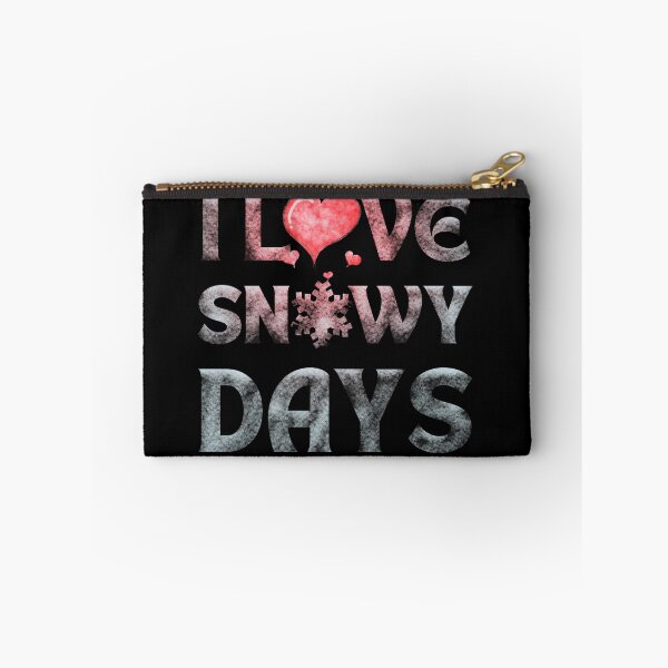 Item preview, I love snowy days red heart light black background designed and sold by Chaos-Touch.