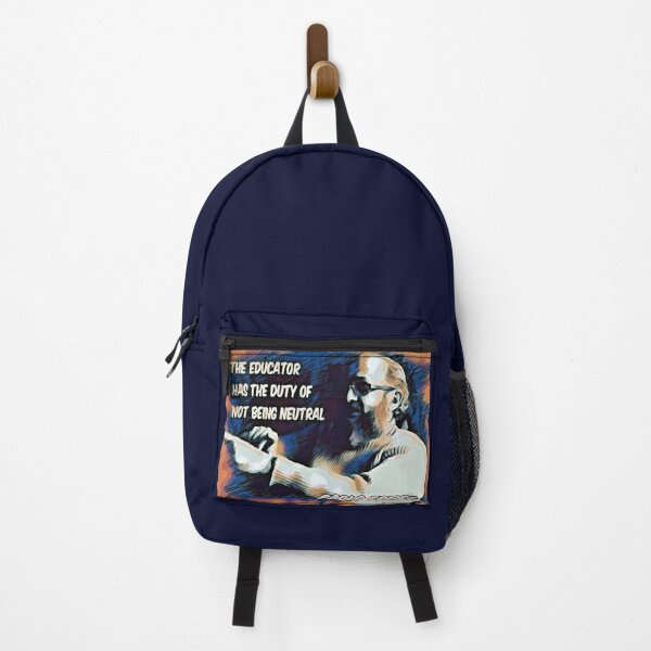 Item preview, Paolo Freire quote - "The educator has the duty of not being neutral"  Blue Orange Graphic designed and sold by Tony Cisse.
