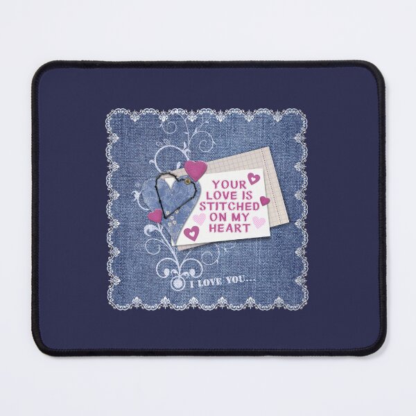 Item preview, Jean Patch:...Stitched on My Heart (on Jean Blue) designed and sold by PawsitiveMum.