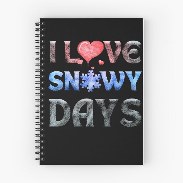 Item preview, I love snowy days red heart light blue snowflake black background designed and sold by Chaos-Touch.