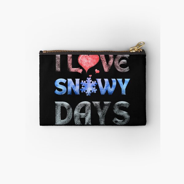 Item preview, I love snowy days red heart light blue snowflake black background designed and sold by Chaos-Touch.