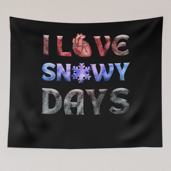 Item preview, I love snowy days human heart red light black background designed and sold by Chaos-Touch.