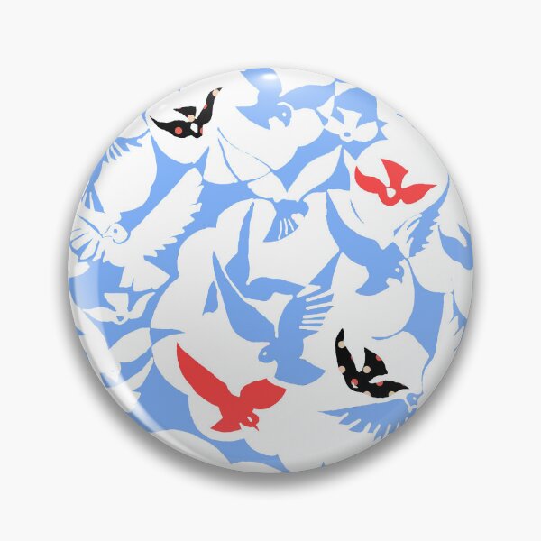 Item preview, Pigeons in Blue, Red, Polka Doted and Transparent 1928 pattern and from the Rijksmuseum. designed and sold by RyanCaudell.