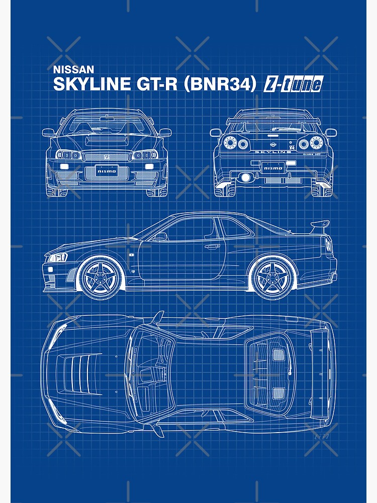 計4個fontaine skyblue2個、thumbprint2個 Blueprint - Nissan Skyline GT-R (R34) Z-Tune (Blue)
