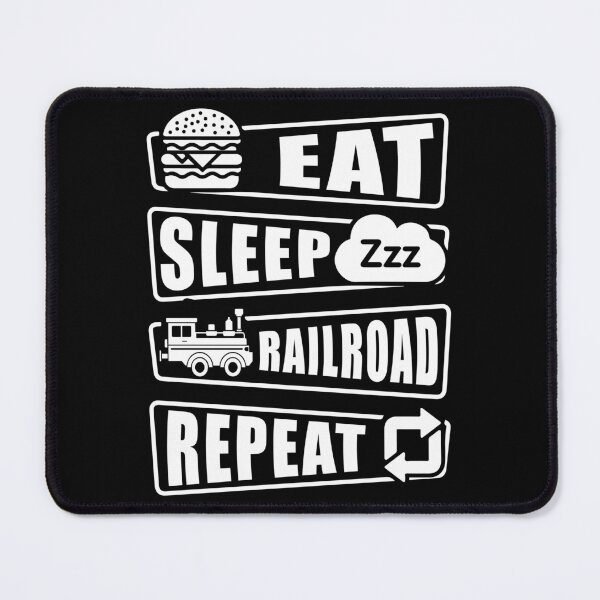 Item preview, Eat Sleep Railroad Repeat Funny Steam Train Engine designed and sold by TheTrainRoom.