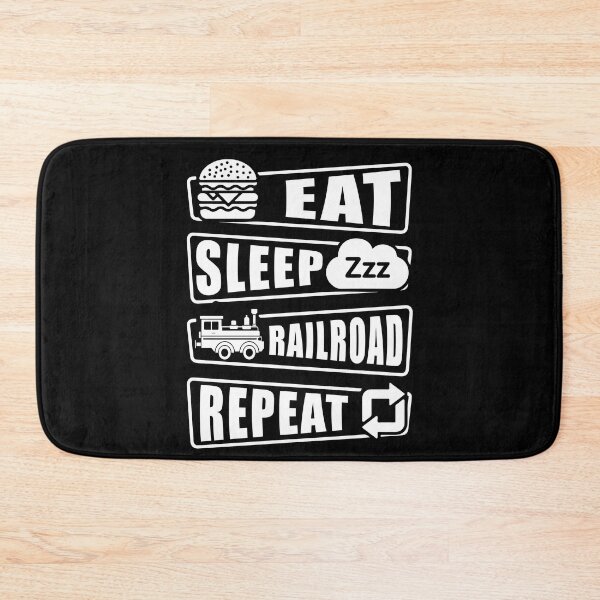 Item preview, Eat Sleep Railroad Repeat Funny Steam Train Engine designed and sold by TheTrainRoom.
