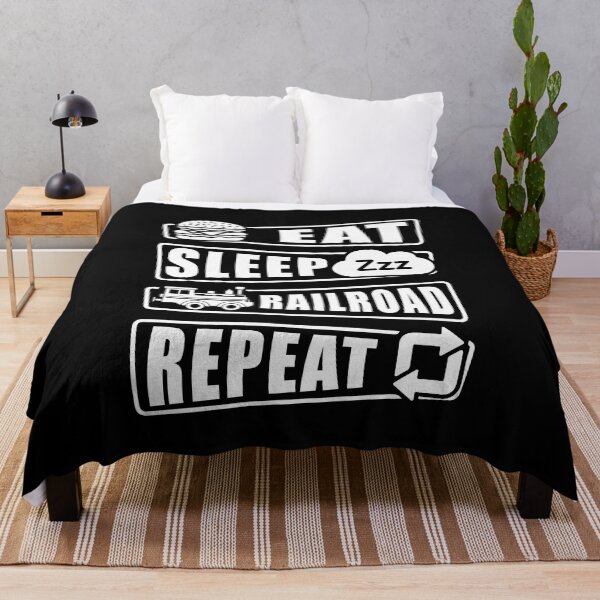 Item preview, Eat Sleep Railroad Repeat Funny Steam Train Engine designed and sold by TheTrainRoom.