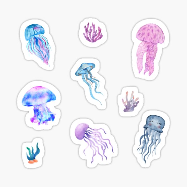 Item preview, Watercolor Jellyfish, Corral Collection designed and sold by silviaol.