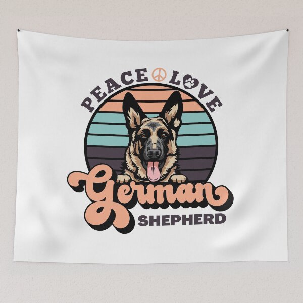 Item preview, German Shepherd Peace Love designed and sold by momofdoggos.
