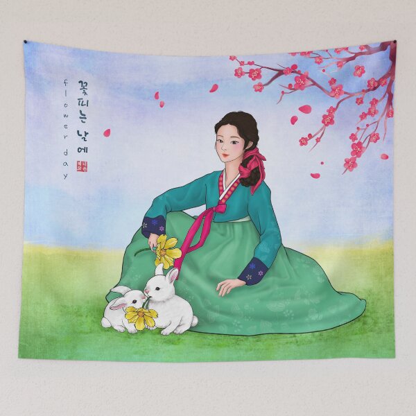 Item preview, Flower Day in Hanbok designed and sold by Anicue.