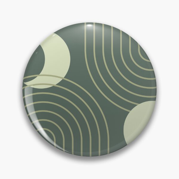 Item preview, Mid Century Modern Geometric 124 in Forest Sage Green shades (Rainbow and Sun Abstraction) designed and sold by nineFlorals.