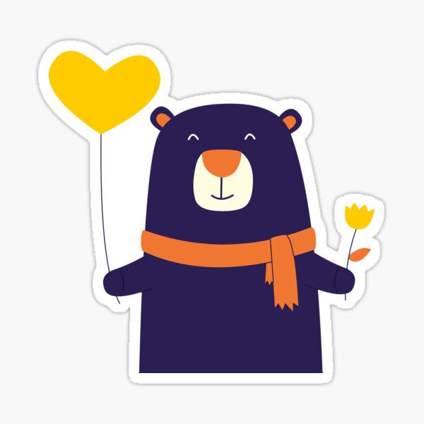 Purple Bear is Here Sticker