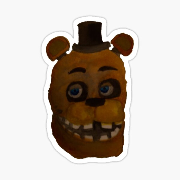 FNaF 1 Freddy Fazbear Head, Five Nights at Freddy's Sticker by  akushibluepaws