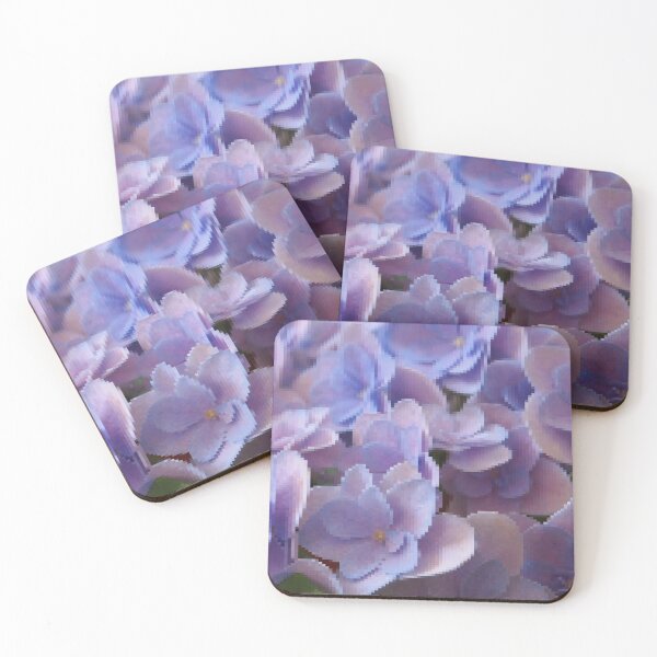Item preview, purple pixel flowers designed and sold by pinkdrinksoul.