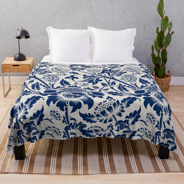 Item preview, Vintage Navy Blue Floral Pattern  designed and sold by newburyboutique.