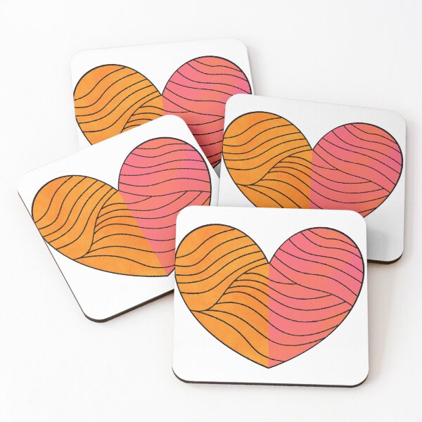 Item preview, Orange & Pink Pastel Mandala Split Heart designed and sold by rainestore.