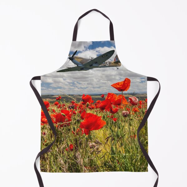 Item preview, Spitfire fighter war plane flying over a poppy field designed and sold by Kevin Hellon.