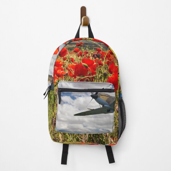 Item preview, Spitfire fighter war plane flying over a poppy field designed and sold by Kevin Hellon.