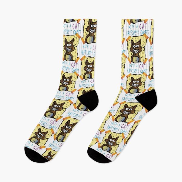 Item preview, happiness comes with a cat  designed and sold by XXgooddeedXX.
