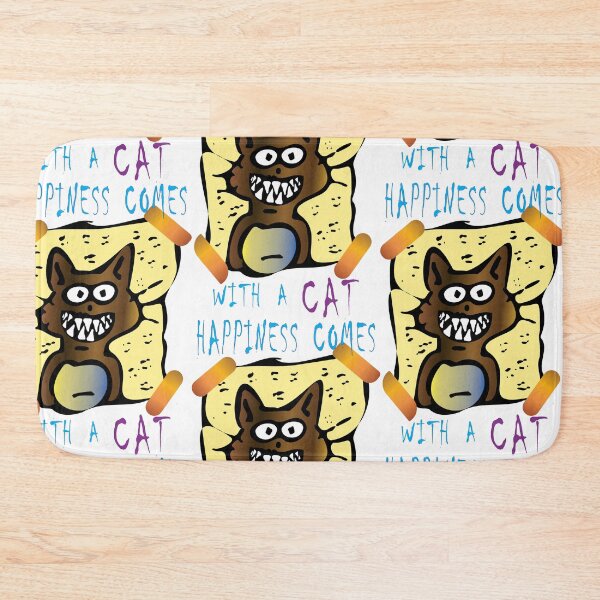 Item preview, happiness comes with a cat  designed and sold by XXgooddeedXX.