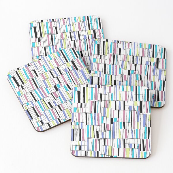 Item preview,  Mid Century Modern Pattern, Colorful Abstract bookshelf, white designed and sold by Nostrathomas66.