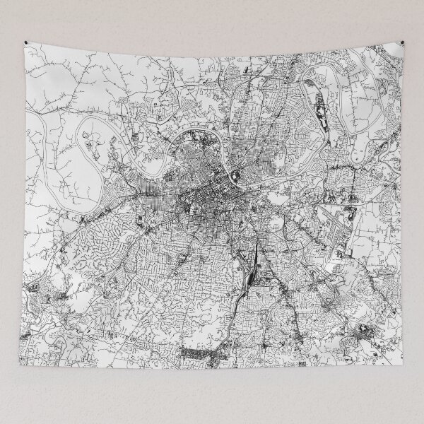 Item preview, Nashville White Map designed and sold by multiplicitymap.