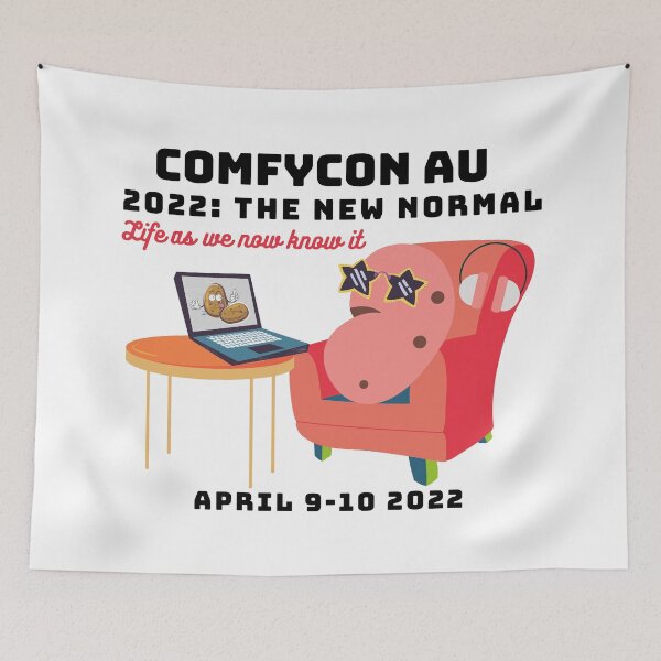 Item preview, ComfyCon AU April 2022 Couch Potato (Bright) designed and sold by ComfyConAU.