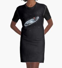 You Are Here - Milky way Graphic T-Shirt Dress