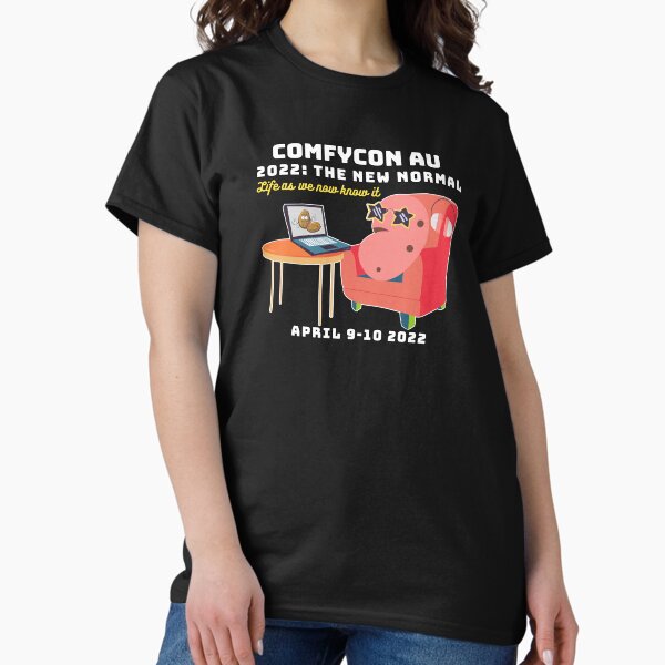 Vista previa del artículo con la obra «ComfyCon AU Abril 2022 Couch Potato (Oscuro)», diseñado y vendido por ComfyConAU.