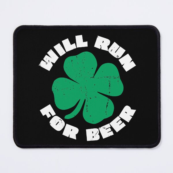 Item preview, Will Run for Beer Shamrock Distressed designed and sold by RoguePixel.