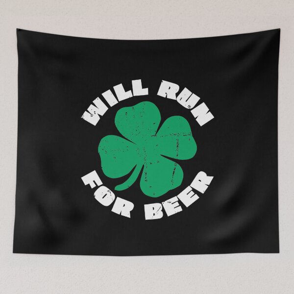 Item preview, Will Run for Beer Shamrock Distressed designed and sold by RoguePixel.